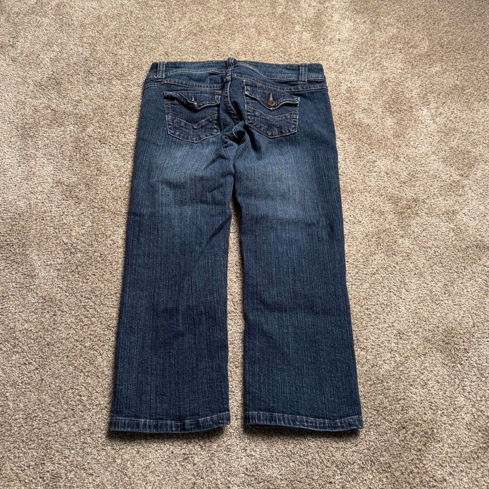 STREETWEAR SOCIETY LOW RISE BUTTON FLAP DENIM CAPRIS